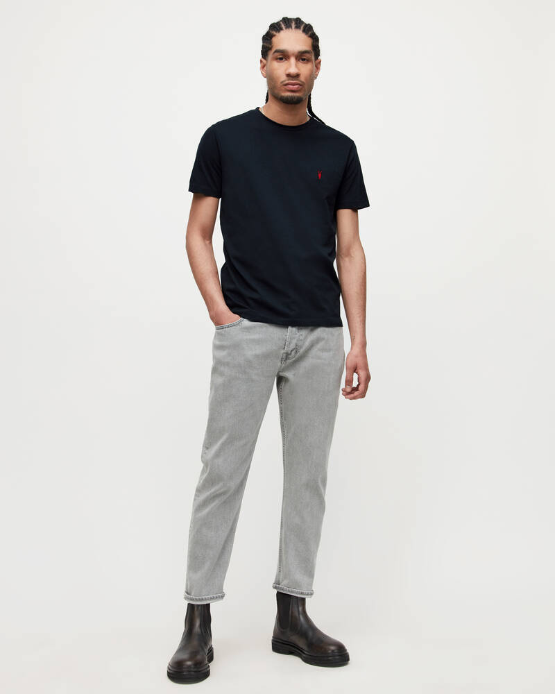 Washed Black Allsaints Brace Contrast Brushed Cotton T Shirt | MD196S-162