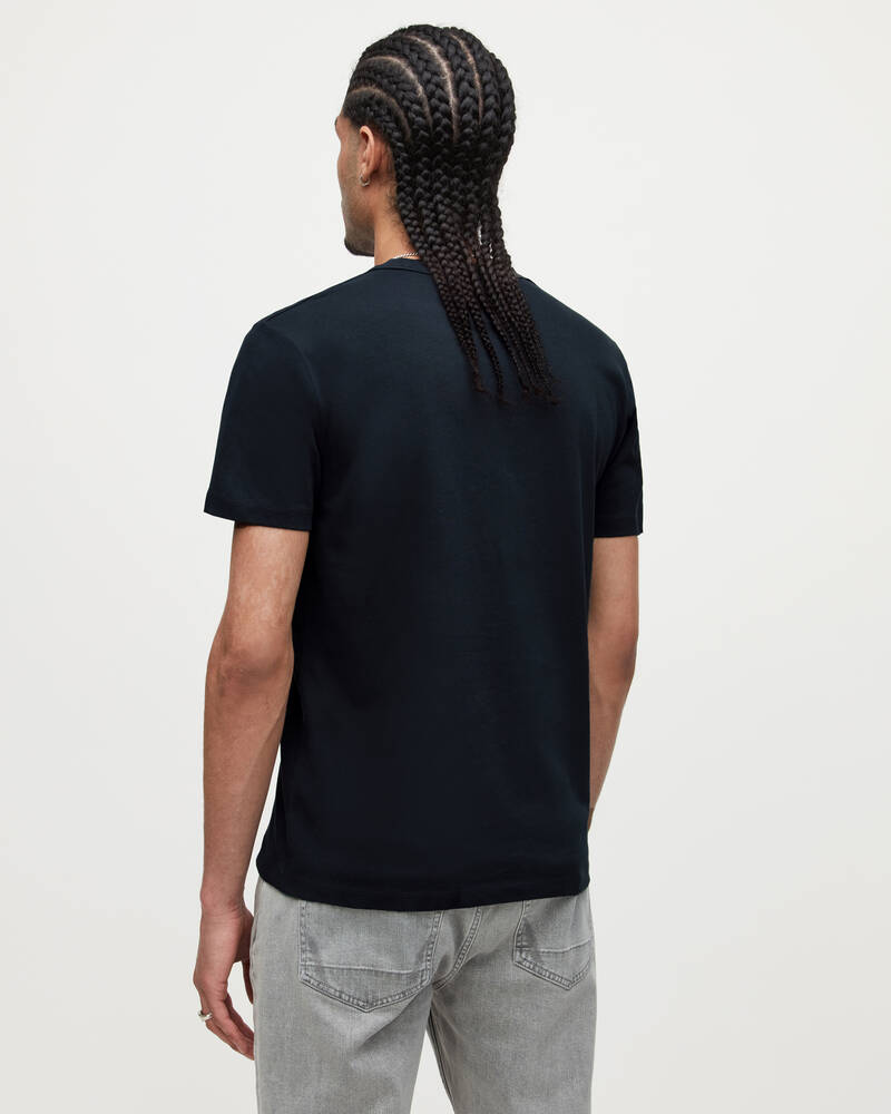 Washed Black Allsaints Brace Contrast Brushed Cotton T Shirt | MD196S-162