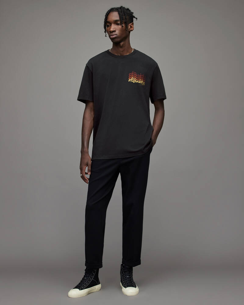 Washed Black Allsaints Cursive Crew T Shirt | MG192X-162