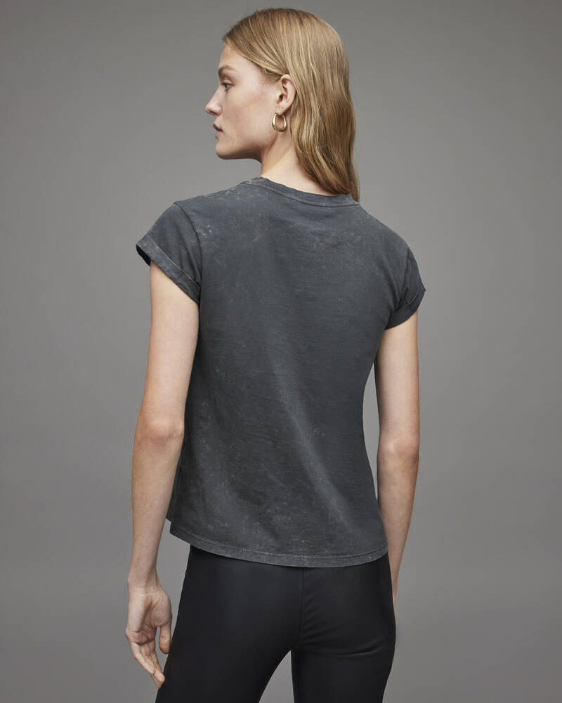 Washed Black Allsaints Geminos Anna T Shirt | WG067X-162