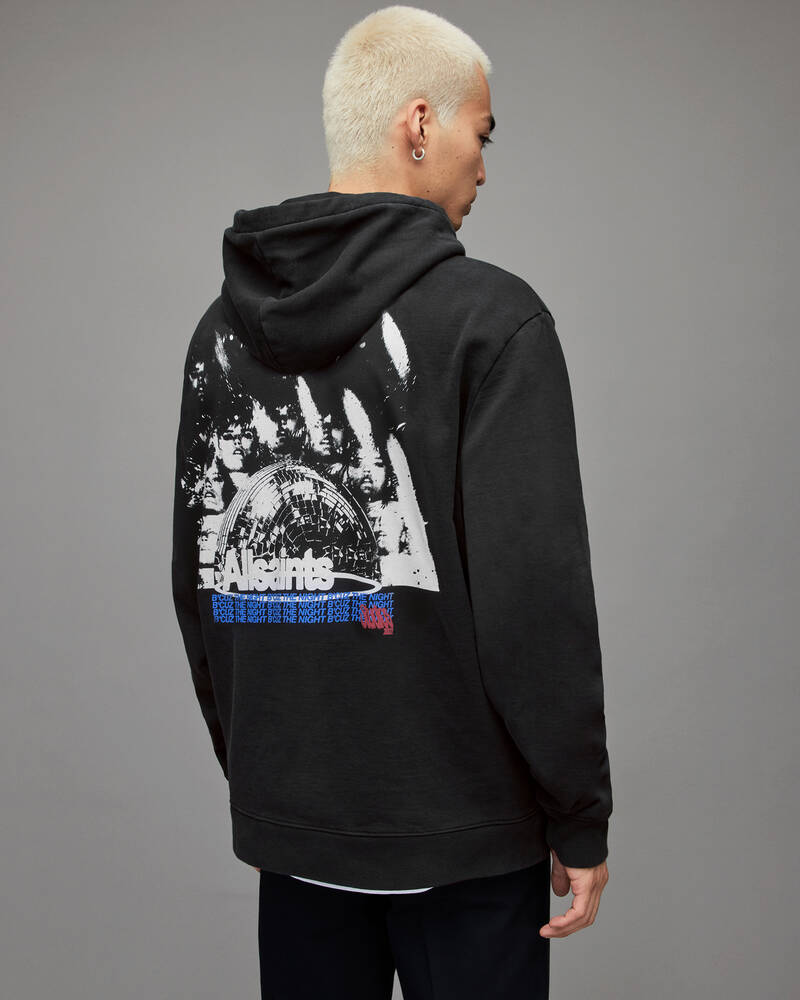 Washed Black Allsaints Get Down Pullover Hoodie | MG249X-162