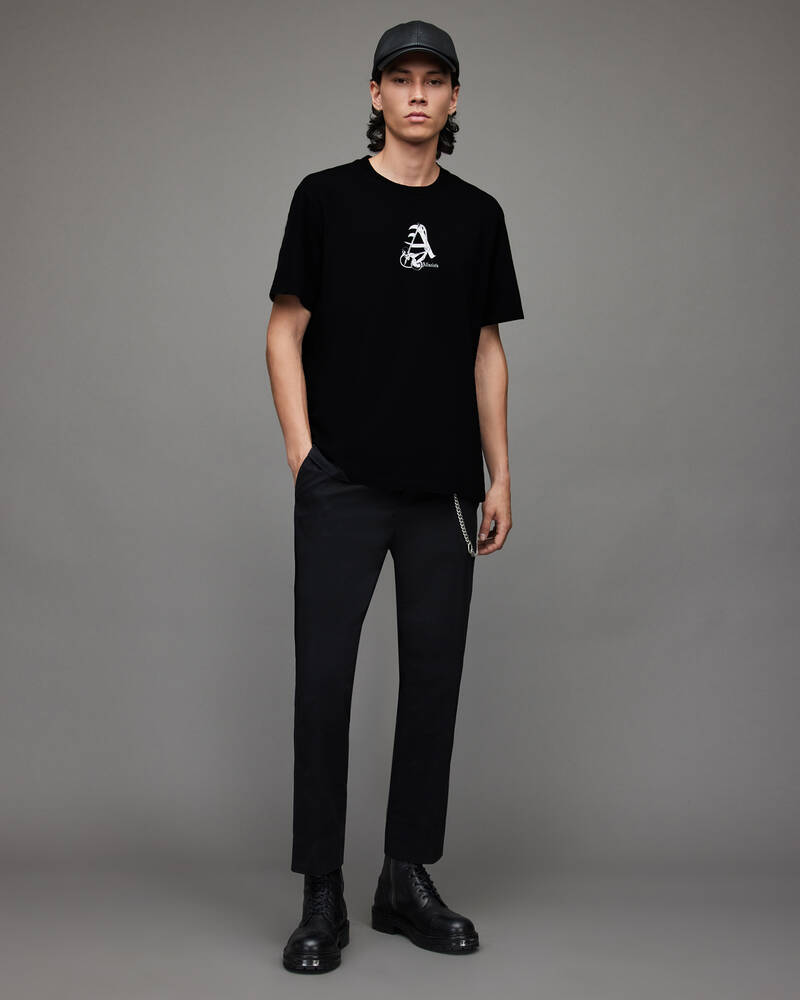 Washed Black Allsaints Pin Up Crew T Shirt | MG127X-162