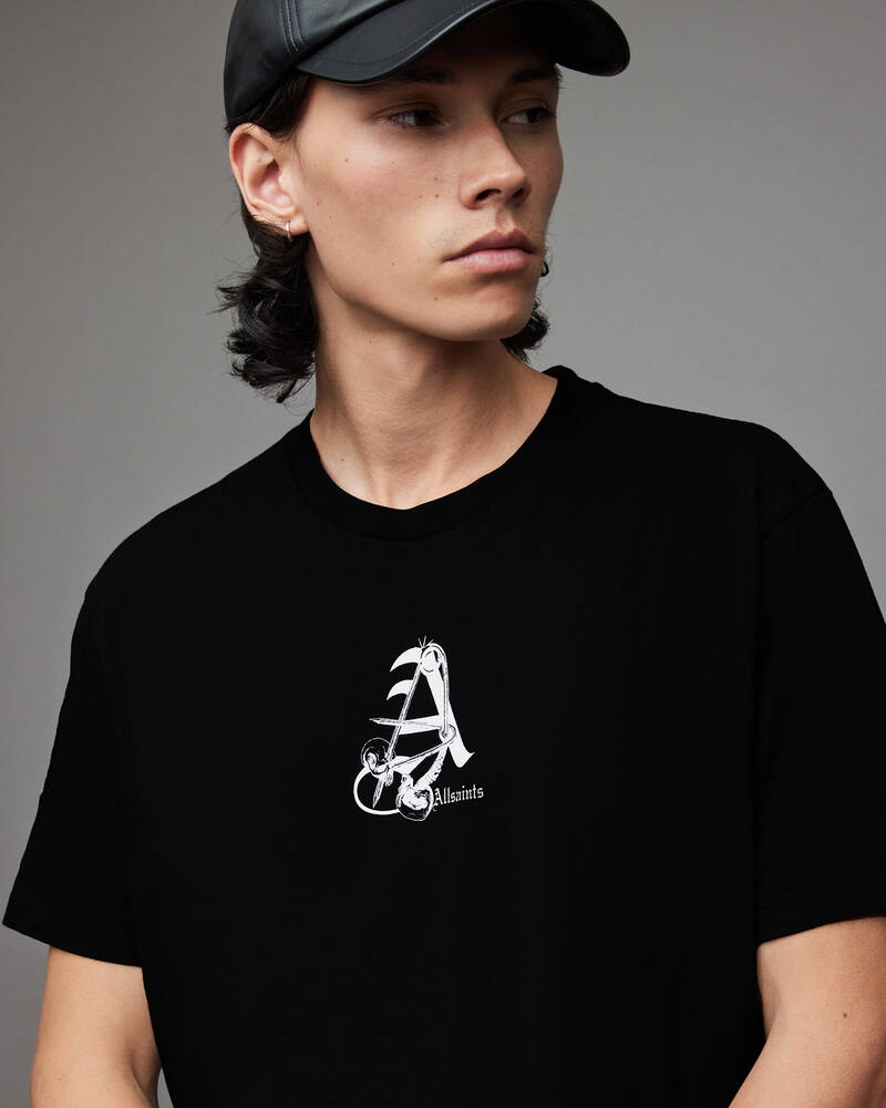 Washed Black Allsaints Pin Up Crew T Shirt | MG127X-162