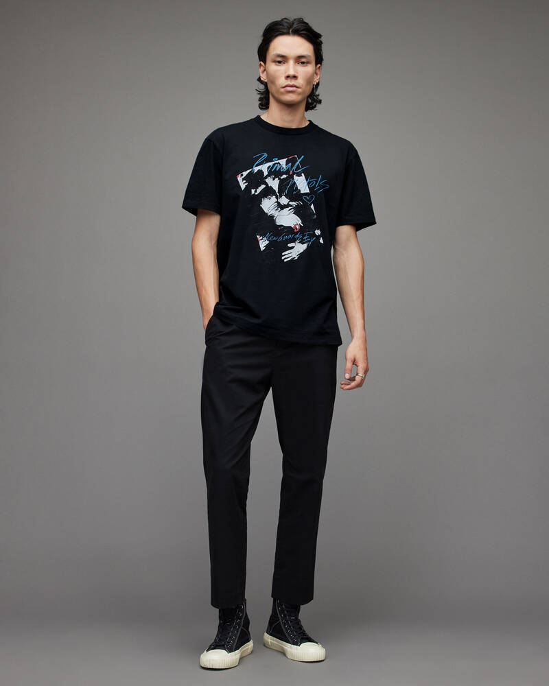 Washed Black Allsaints Prima Crew T Shirt | MG049X-162