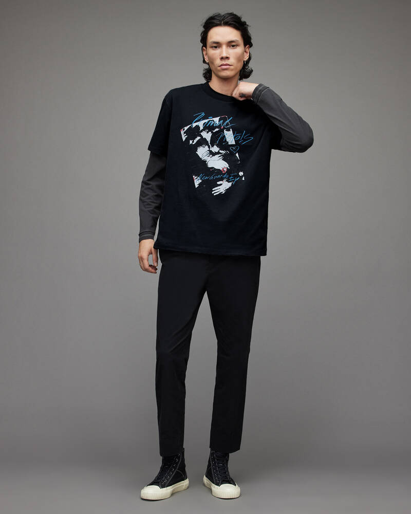 Washed Black Allsaints Prima Crew T Shirt | MG049X-162