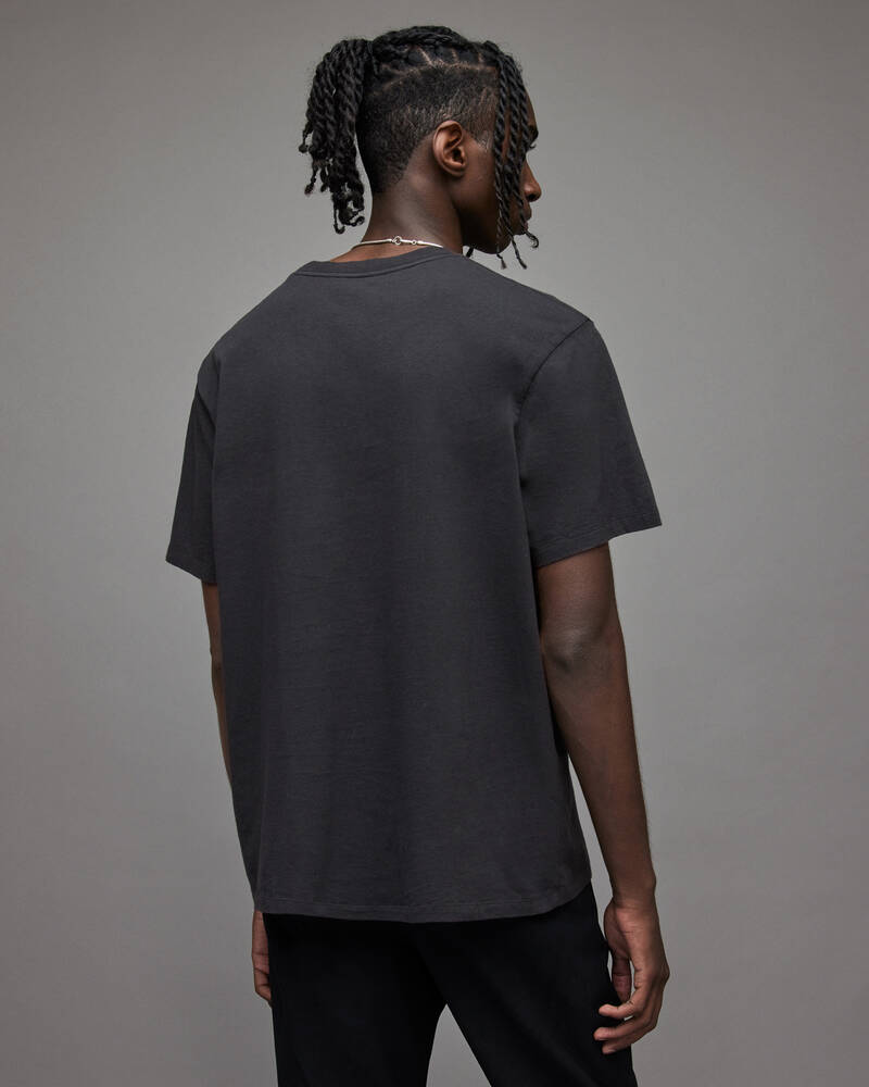 Washed Black Allsaints Refract Crew T Shirt | MG287X-162