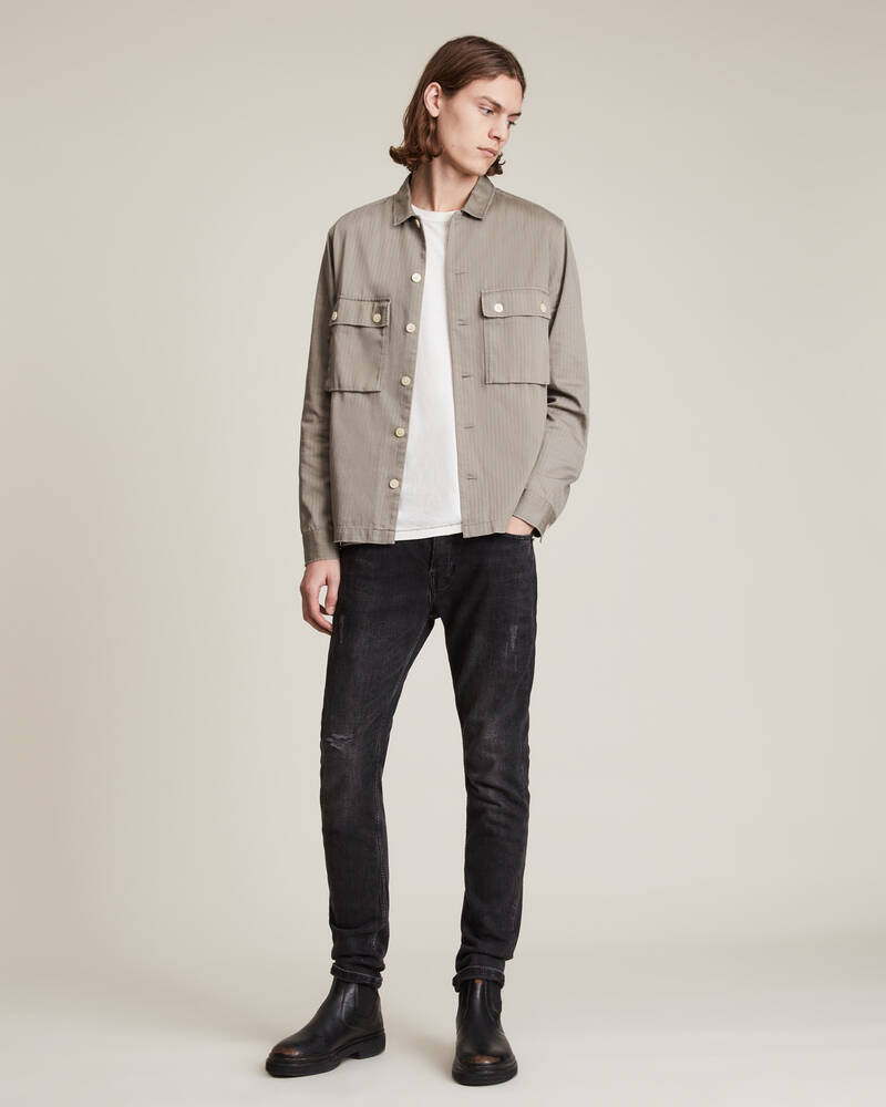 Washed Black Allsaints Rex Slim Jeans | ME040T-162