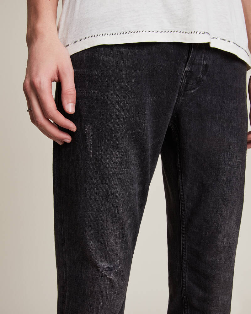 Washed Black Allsaints Rex Slim Jeans | ME040T-162