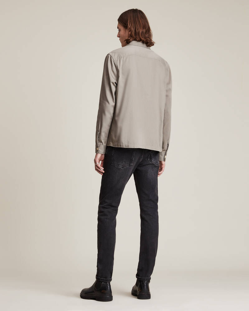 Washed Black Allsaints Rex Slim Jeans | ME040T-162