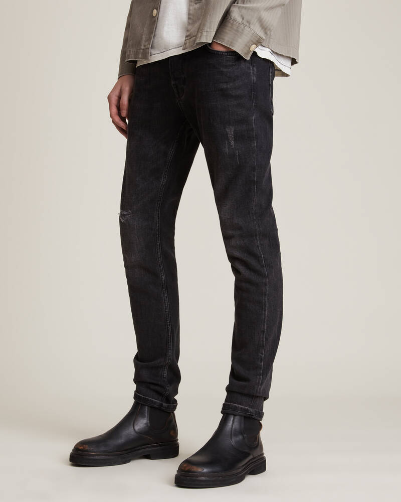 Washed Black Allsaints Rex Slim Jeans | ME040T-162