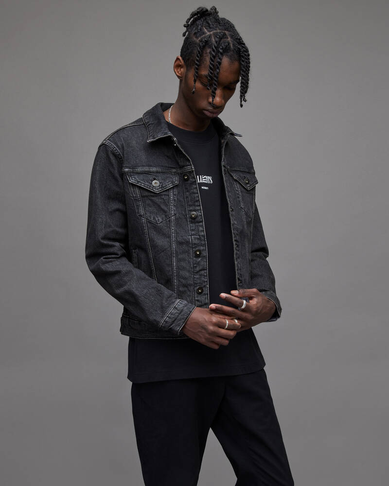 Washed Black Allsaints Sheba Denim Jacket | MA012X-162