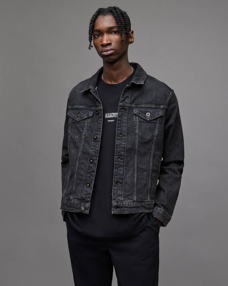 Washed Black Allsaints Sheba Denim Jacket | MA012X-162