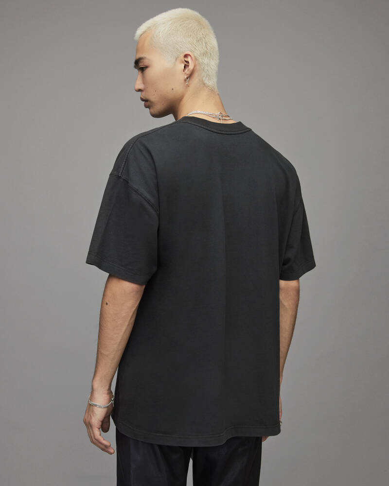 Washed Black Allsaints Theque Crew T Shirt | MG230X-162