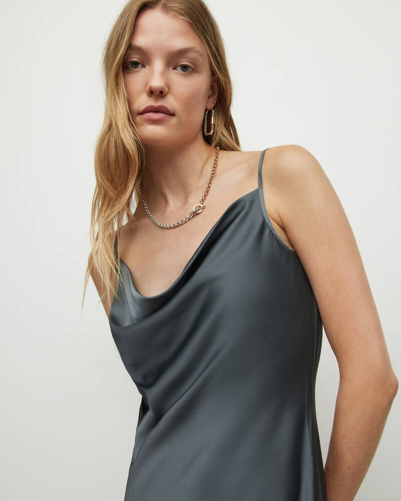 Washed Grey Allsaints Hadley Midi Dress | WD055V-755