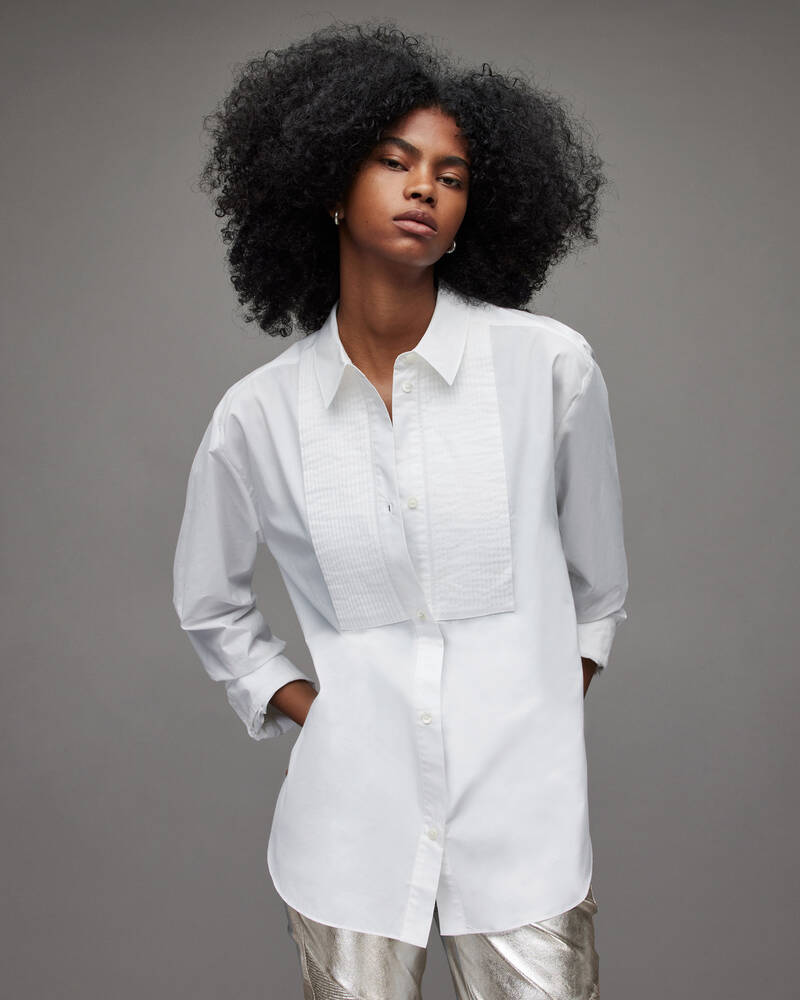 White Allsaints Avril Oversized Shirt | WH001Y-10