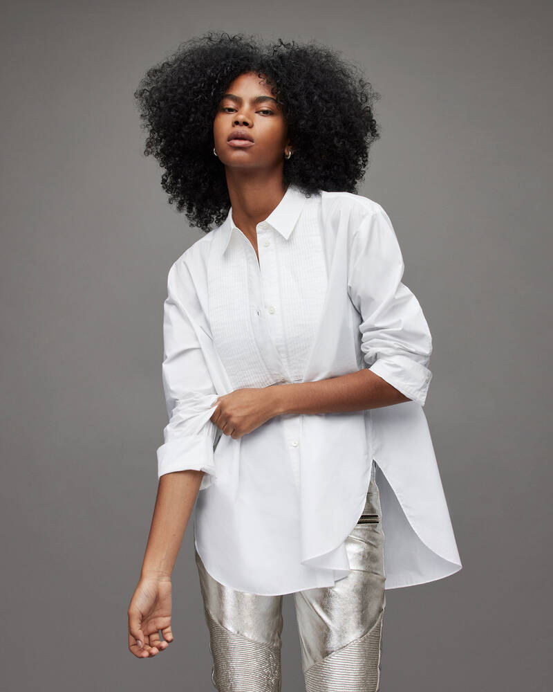 White Allsaints Avril Oversized Shirt | WH001Y-10