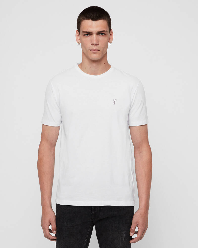 White Allsaints Brace Brushed Cotton 3 Pack T Shirts | MD130M-10