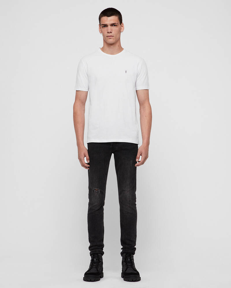 White Allsaints Brace Brushed Cotton 3 Pack T Shirts | MD130M-10