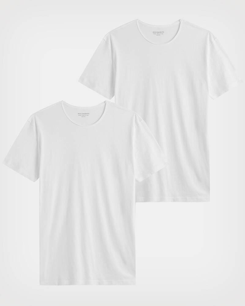 White Allsaints Figure Crew 2 Pack T Shirts | MD198S-10