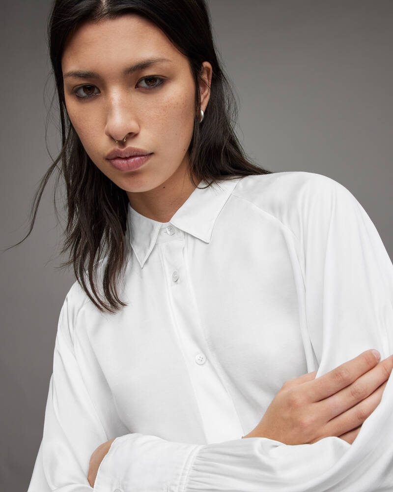 White Allsaints Oana Silk Blend Shirt | WH032X-10