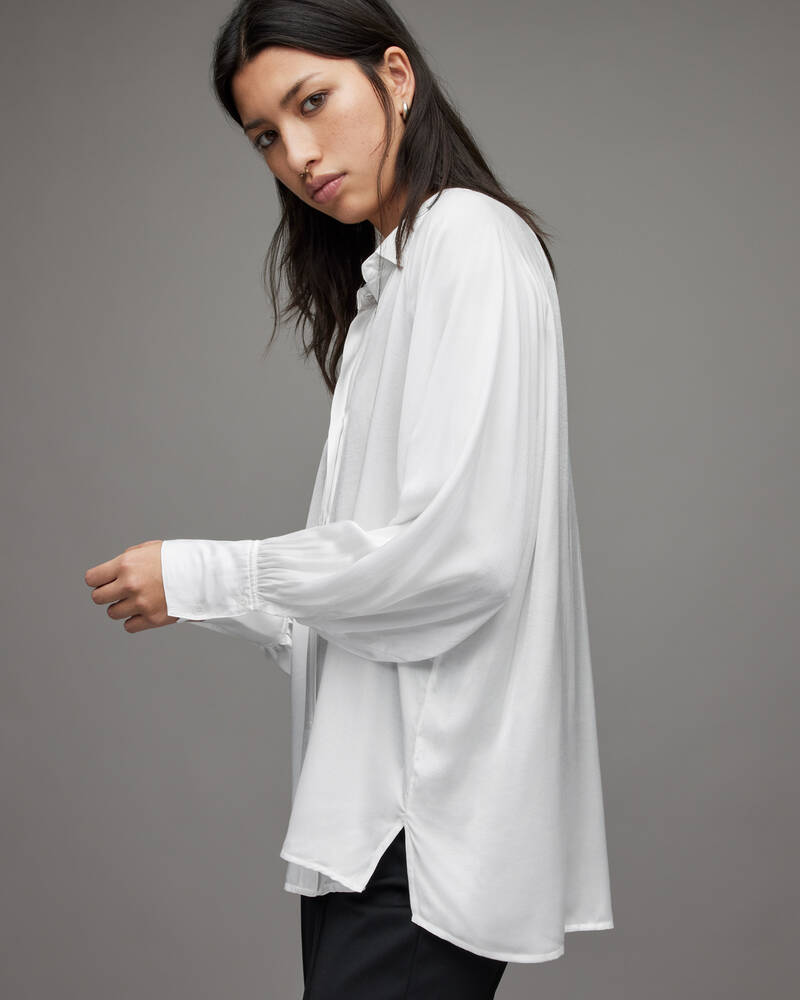 White Allsaints Oana Silk Blend Shirt | WH032X-10