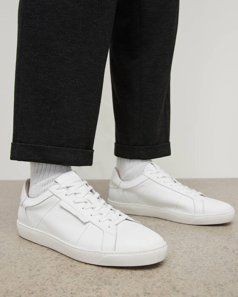 White Allsaints Sheer Low Top Leather Trainers | MZ039Z-10