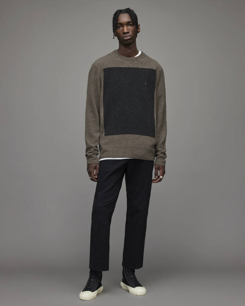 Wolf Grey Allsaints Lobke Knit Crew Jumper | MK187X-6694