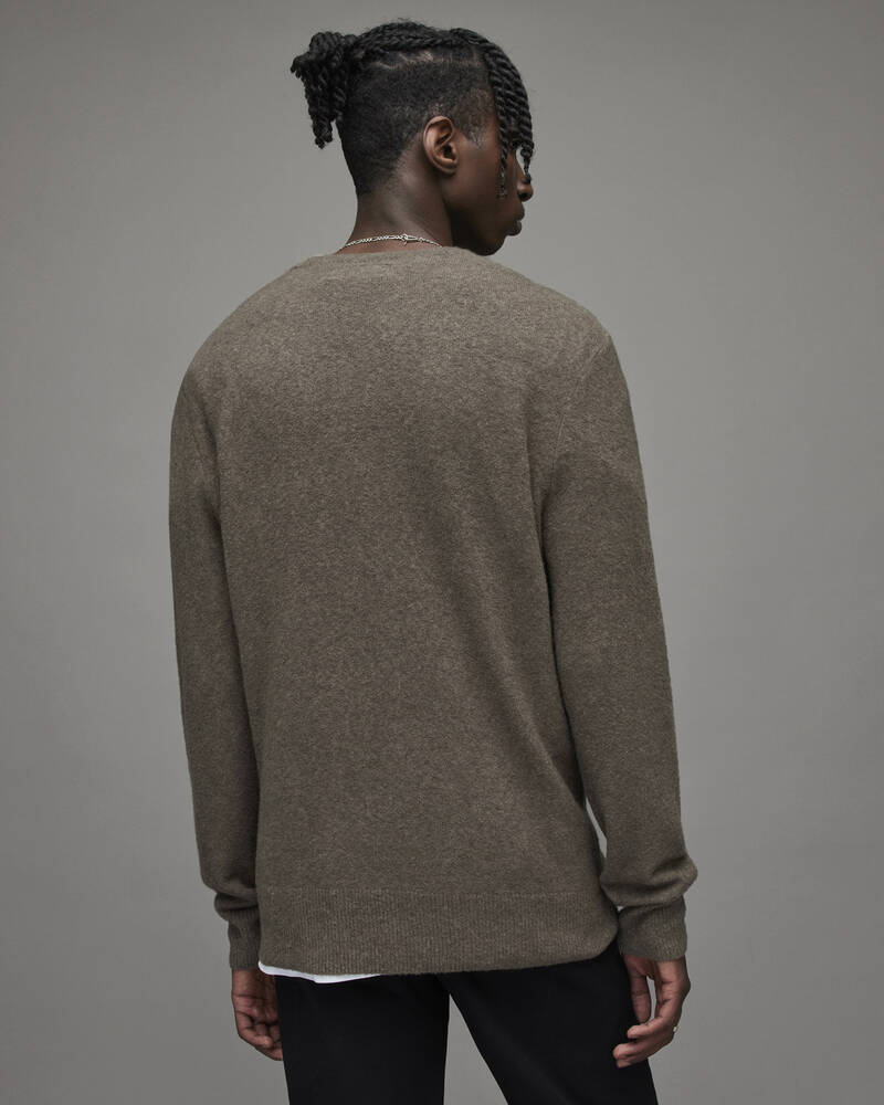 Wolf Grey Allsaints Lobke Knit Crew Jumper | MK187X-6694